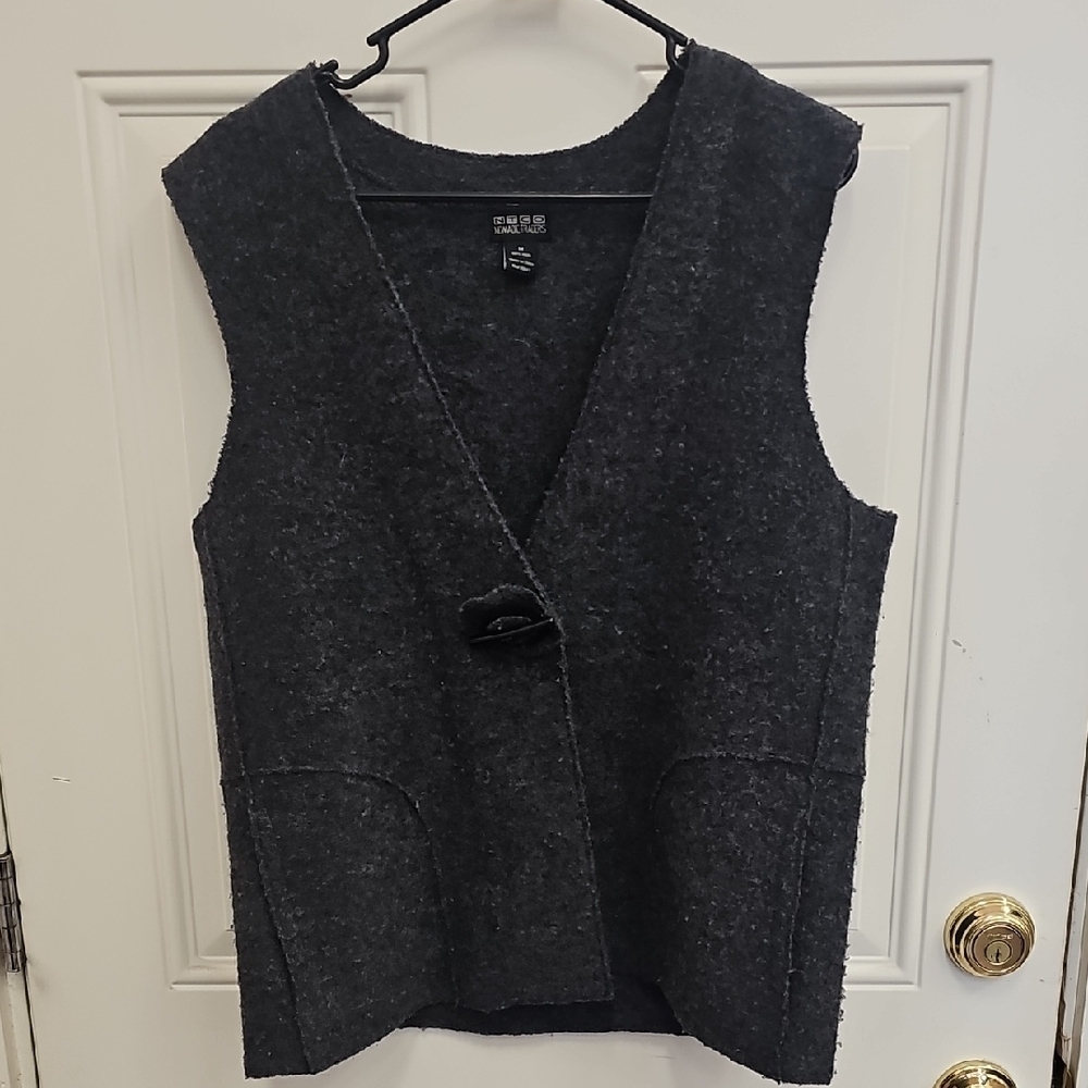 Dark, Gray, Sleeveless, Vest, Wool, Winter, Casual, Fall, Office, Work, Unisex,